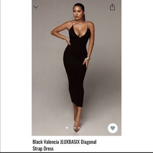 Black Valencia JLuxBasic Diagonal Strap Dress